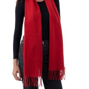 Style & Co. Red Textured Winter Scarf with Fringe Trim - NWT